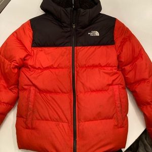 North Face boys red and black winter jacket size 14/16